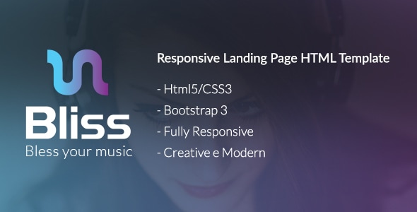 Bliss - Bootstrap Landing Page HTML Template - Creative Landing Pages