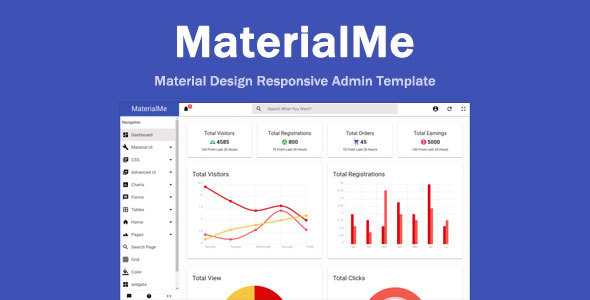 MaterialMe - Material Design Admin Template - Admin Templates Site Templates