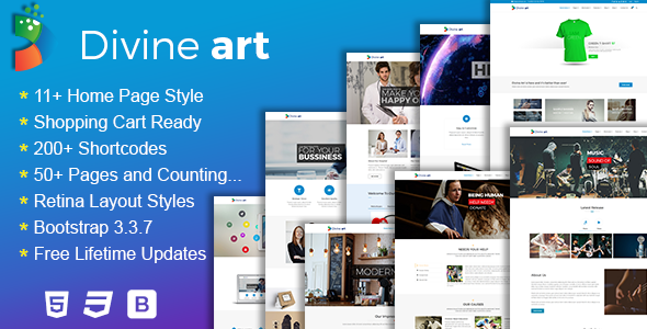 Divine - Responsive Multi-Purpose HTML5 Template - Corporate Site Templates