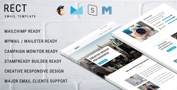 RECT - Multipurpose Responsive Email Template With Online StampReady Builder Access - Newsletters Email Templates