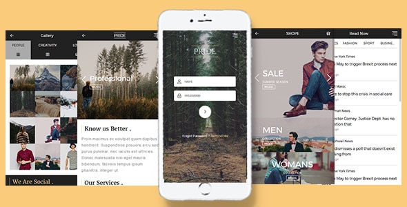 Pride - Multipurpose Mobile Template - Mobile Site Templates