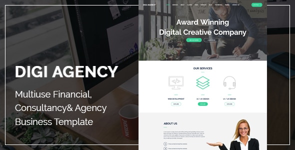 Digi Agency - Multipurpose PSD Template - Corporate Photoshop