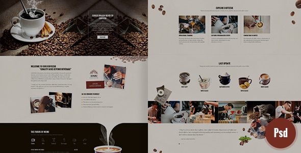 CoffeeSK Psd Template - Photoshop UI Templates
