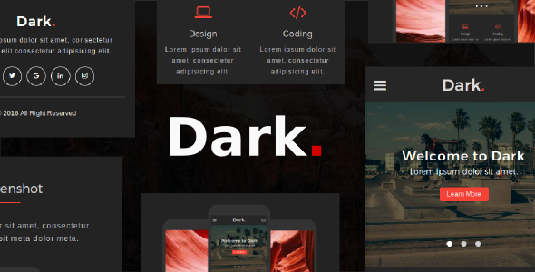 Dark - Multipurpose Mobile Template - Mobile Site Templates