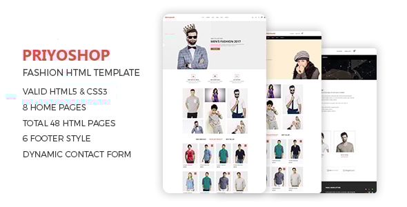 Elegant Fashion HTML Template Using Bootstrap - Priyoshop by HasTech