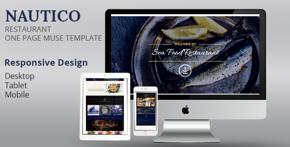 NAUTICO One Page Restaurant Muse Template - Corporate Muse Templates