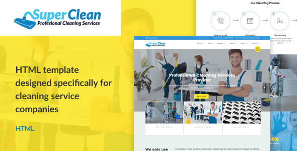 Super Clean - Cleaning Services HTML Template - Business Corporate