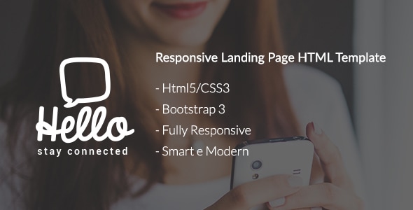 Hello - Bootstrap Landing Page HTML Template - Site Templates