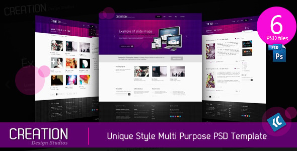 Unique Style Multi Purpose PSD Template - Creative Photoshop