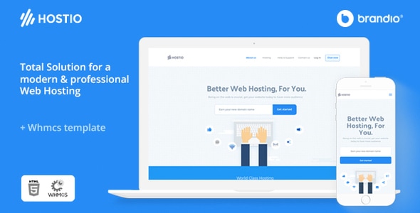 Hostio HTML & WHMCS Web Hosting Template - Hosting Technology