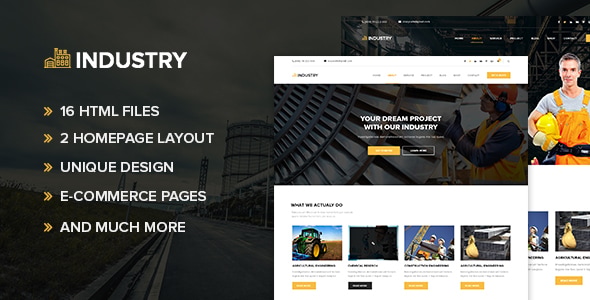 Industry - Minimal factory HTML Template by crazycafe | ThemeForest