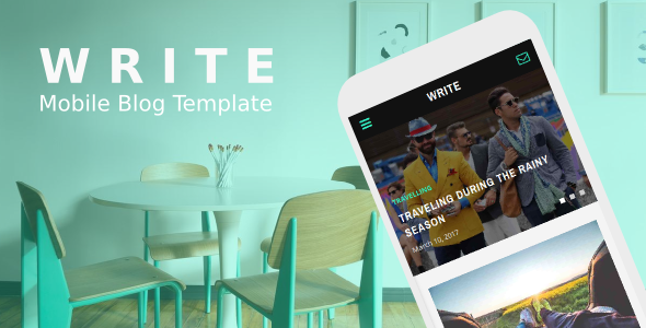 Write - Mobile Blog Template - Mobile Site Templates