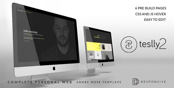 Teslly2 Personal Muse Template - Muse Templates