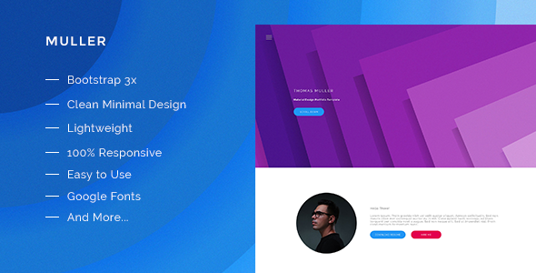 Muller - Onepage Portfolio Template - Portfolio Creative