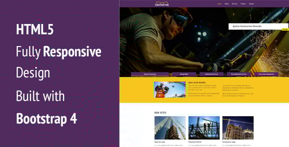 Construction - Industrial Responsive HTML5 Template - Creative Site Templates