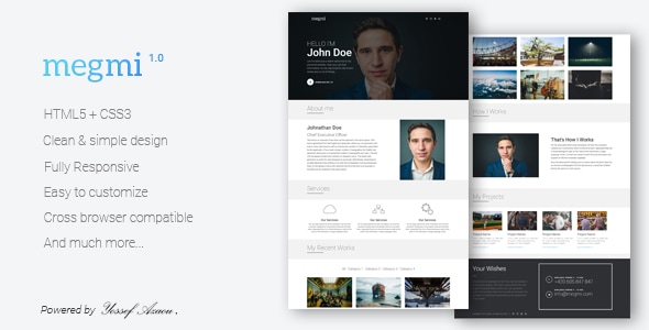 Megmi - Responsive Personal HTML Template - Personal Site Templates