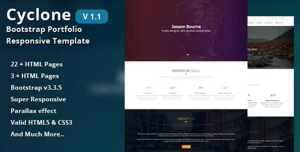Cyclone-Bootstrap Portfolio Responsive Template - Portfolio Creative