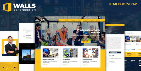 Walls - Construction HTML Template - Business Corporate