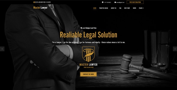 Master Lawyer HTML Bootstrap Template - Corporate Site Templates