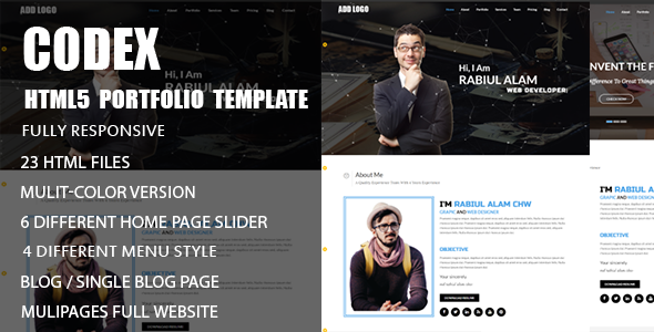 Codex Personal Portfolio Template - Portfolio Creative