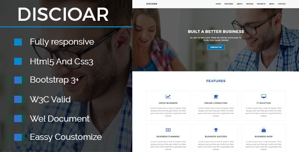 Discioar-Agency Html Template - Corporate Site Templates