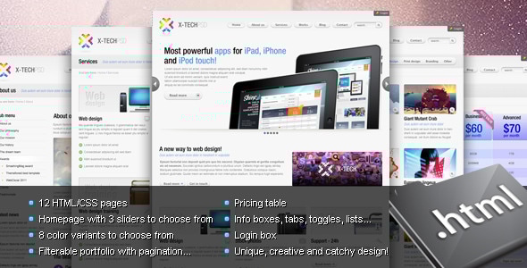 X-Tech Premium HTML/CSS template - Corporate Site Templates