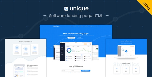 Unique: Software landing page HTML template - Software Technology