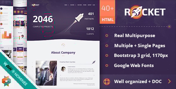 Rocket - Creative Multipurpose HTML Template - Creative Site Templates