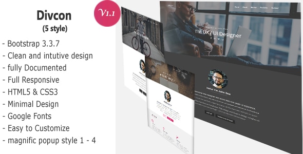 Divcon – Personal Responsive Template - Personal Site Templates