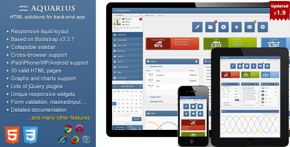 Aquarius - Responsive Admin Panel - Admin Templates Site Templates