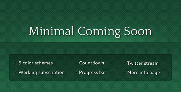 Minimal Coming Soon - Under Construction Specialty Pages