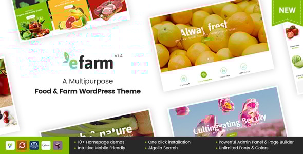 eFarm - A Multipurpose Food & Farm WordPress Theme - eCommerce WordPress