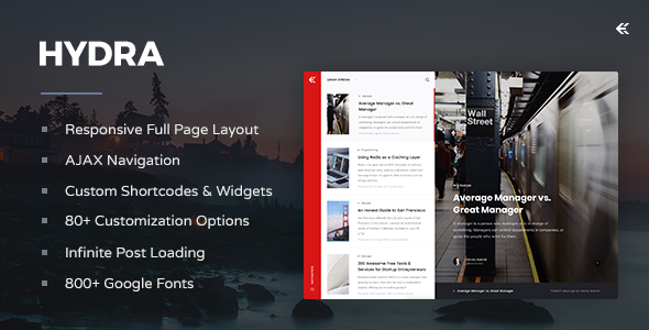 Hydra - Responsive WordPress Blog Theme - Personal Blog / Magazine