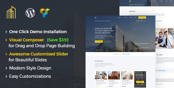 GrayHouse - Modern Construction WordPress Theme - Real Estate WordPress