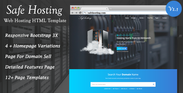 Safe Hosting HTML Template - Hosting Technology