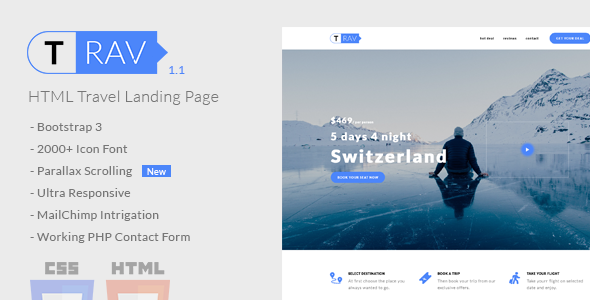 Trav | Travel HTML Landing Page - Travel Retail