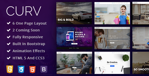 CURV: One Page Multipurpose Parallax - Creative Site Templates