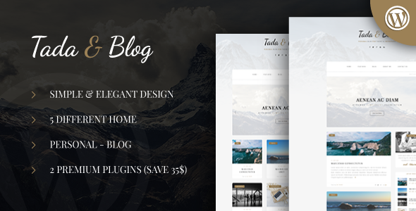 Tada & Blog - Personal WordPress Theme - Personal Blog / Magazine