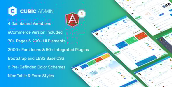 Cubic - Angular 4 Admin Template with Multiple Dashboard - Admin Templates Site Templates