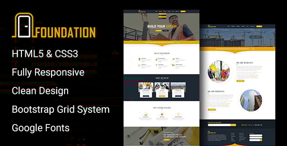 Foundation - Construction Responsive HTML Template - Business Corporate