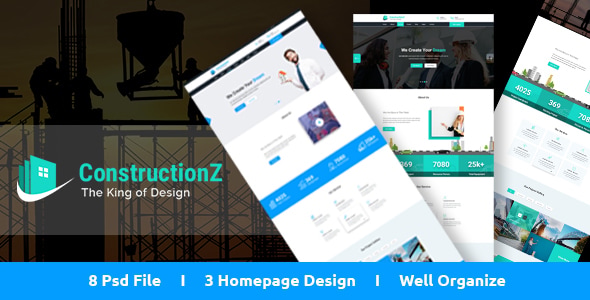 ConstructionZ - Construction PSD Template - Photoshop UI Templates