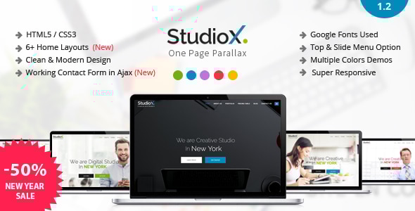 StudioX - One Page Parallax - Creative Site Templates