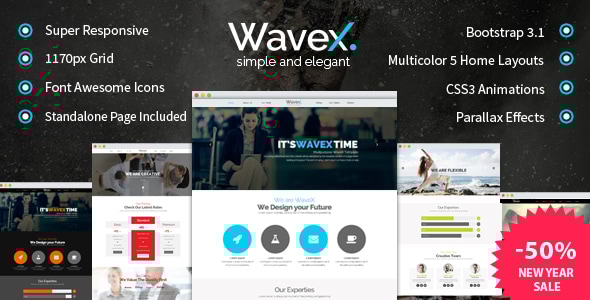 WaveX - One Page Parallax - Creative Site Templates