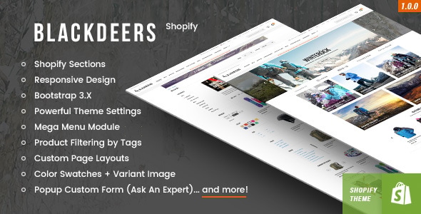 Preview of Blackdeers - Responsive Shopify Template
