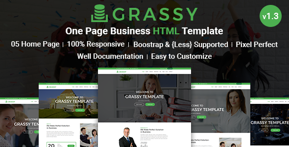 Grassy - Business, Corporate and Finance One Page HTML5 Template - Business Corporate