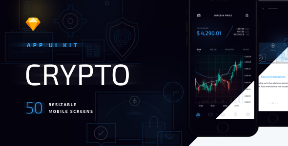 Crypto Mobile UI Kit - Corporate Sketch