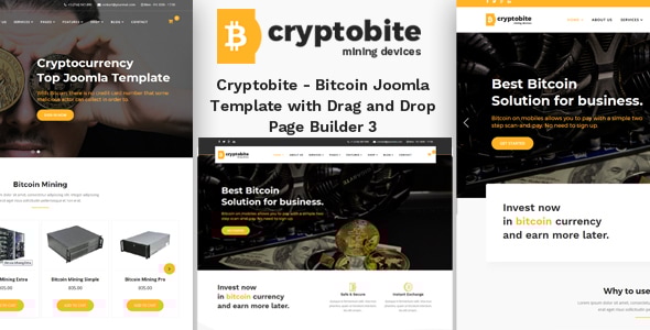 Cryptobite - Joomla 5 Cryptocurrency Bitcoin & Digital Template - Joomla CMS Themes