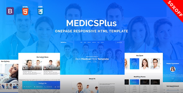 Medicsplus - Onepage Responsive Html Template - Health & Beauty Retail