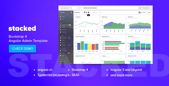 Stacked - Bootstrap 4 Angular Admin Template - Admin Templates Site Templates