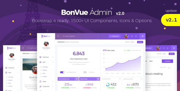 BonVue - HTML Bootstrap 4 Admin Template - Admin Templates Site Templates